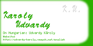 karoly udvardy business card