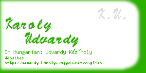 karoly udvardy business card